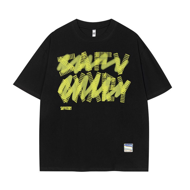 Men's Clothing Summer New National Tide Campus Style Multi-Color Letter Print Short-Sleeved Youth Popular T-Shirt Cotton_voghion.com