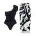 women's one-piece  swimsuit with air layer decoration solid color high-end swimsuit suit for women_voghion.com