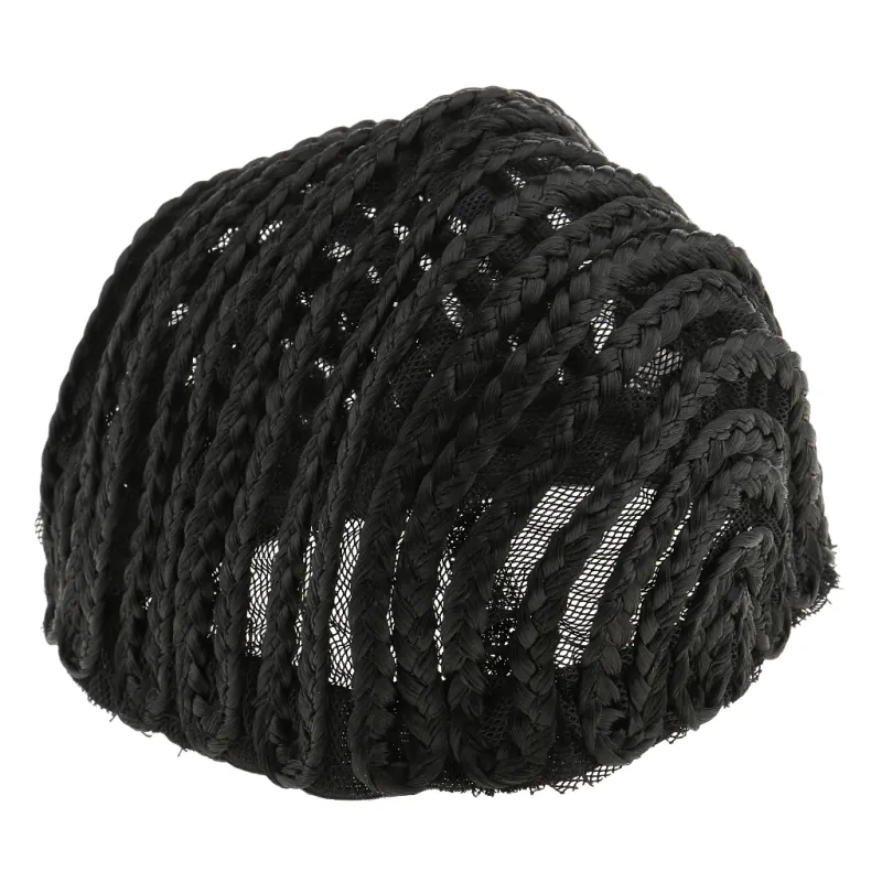 Cornrow Flechten Perücke Kappe Schwarz Verstellbaren Riemen Spandex Net Elastische Kuppel Mesh Spitze Kappe_voghion.com