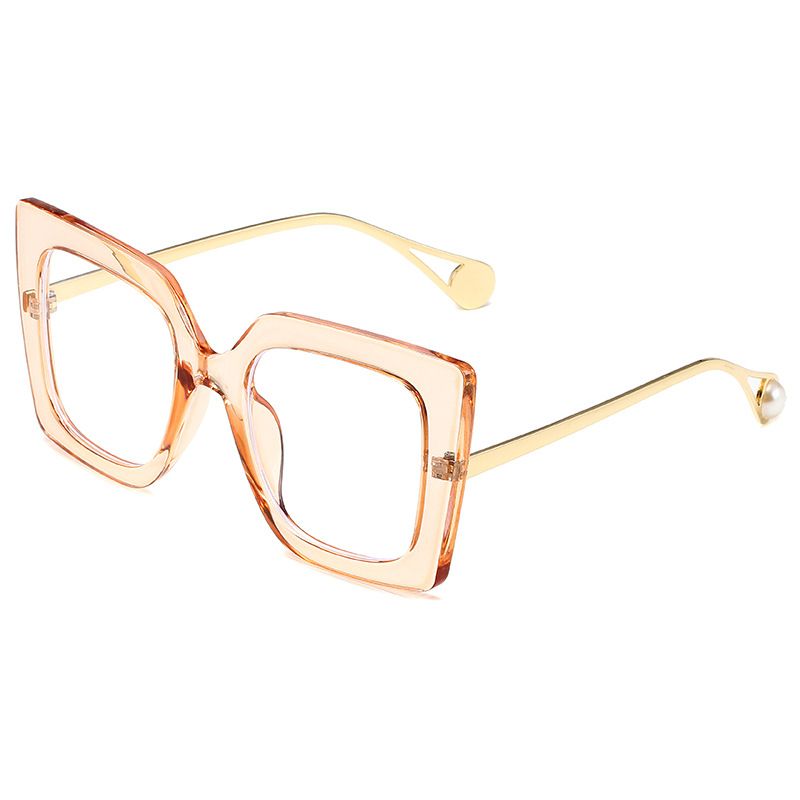 Pearl Accent Square Sunglasses - Oversized Fashion Frames For Women With Trendy Appeal_voghion.com