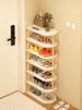 Rack Simple Shoe Cabinet For Home Entrance Narrow Shelf Small Dormitory Space Wall-Mounted Storage Multi-Layer White_voghion.com