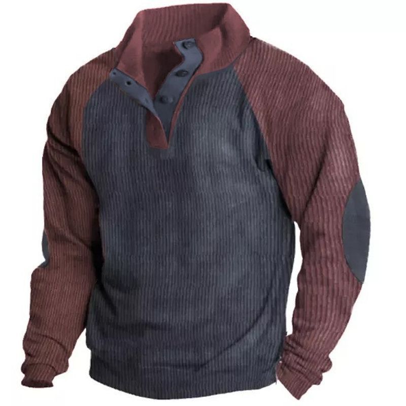 Pull à col montant pour homme avec boucle ample, impression numérique 3D_voghion.com