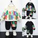 Kinderkleidung Jungen Frühlingsanzug 2024 Langarmmodemarke für Kinder Zweiteiliger Anzug Kindersportpullover Brief Kinderkleidung Baby_voghion.com