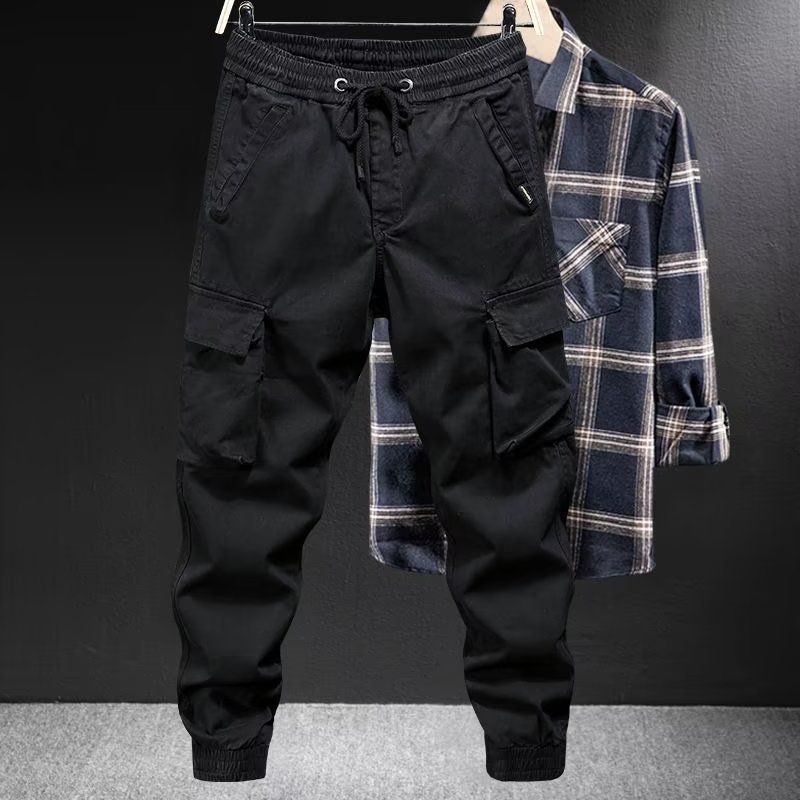 Pantalon cargo extensible pour homme - Pantalon de travail léger pour l'été, tissu respirant, coupe ample et poches multiples pour l'extérieur et les loisirs._voghion.com