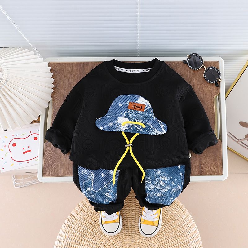 Kid's Clothing 2024 Boys and Girls Autumn Suits New Children's Baby Fashionable Children's New Sweatshirt Two piece Children's Suit_voghion.com