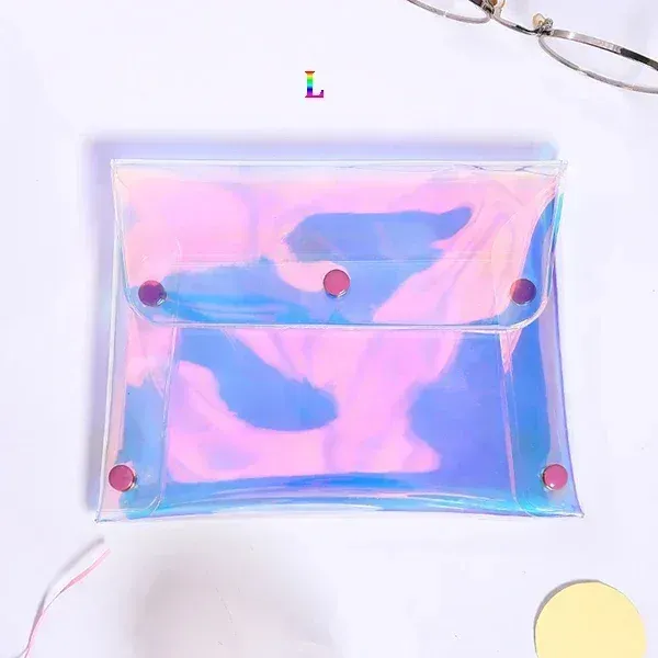 Transparent Coin Purse Women Wallet Laser PVC Card Pencil Cosmetic Money Clutc Bag Case Female Mini Zipper Wallets_voghion.com