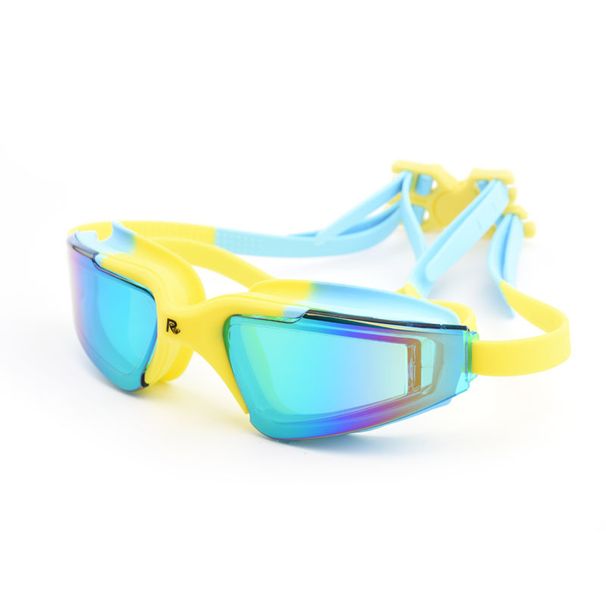 Electroplated large-frame swimming goggles for adults waterproof and anti-fog goggles for men and women_voghion.com