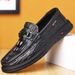 ct Suitable For All Seasons Doudou 2025 Spring New Cowhide High-end Loafers Business Men's Casual Leather Crocodile Pattern Single Shoes_voghion.com