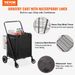 Large Shopping Liner, Cart Waterproof Capacity Swivel Grocery Cart 360° Dual Jumbo Basket, With With Folding 330LBS Removable_voghion.com