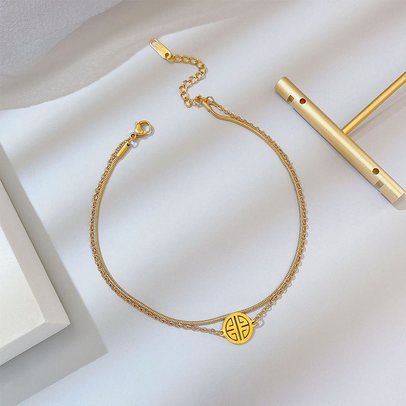 Cavigliera cava fortunata a doppio strato di lusso di nicchia femminile in acciaio al titanio 2022 Nuovo design Vendite dirette in fabbrica_voghion.com