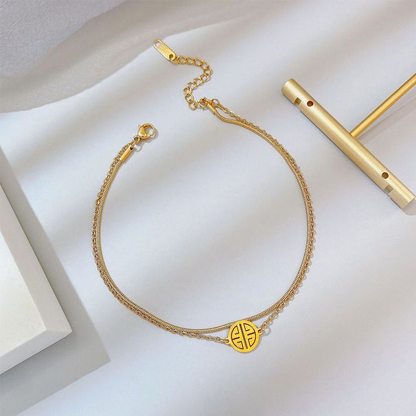 Cavigliera cava fortunata a doppio strato di lusso di nicchia femminile in acciaio al titanio 2022 Nuovo design Vendite dirette in fabbrica_voghion.com