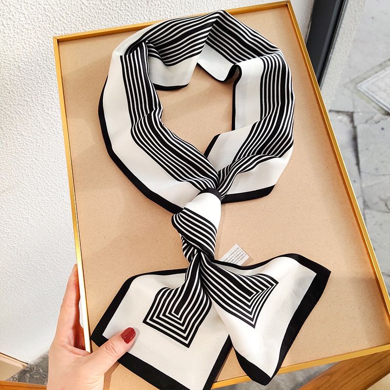 Sciarpa da collo decorativa versatile, in seta, per donna, estate 2024, nuova moda, all'ingrosso_voghion.com