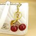 New Cherry Keychain For Women's Bags, High-Value Hanging Decoration With Glitter Crystal Fruit Pendant_voghion.com