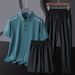 CT Sommer Neues Poloshirt aus Eisseide, kurzärmelig, lange Hose, Übergröße, Sportanzug, dreiteiliges Set für Herren_voghion.com