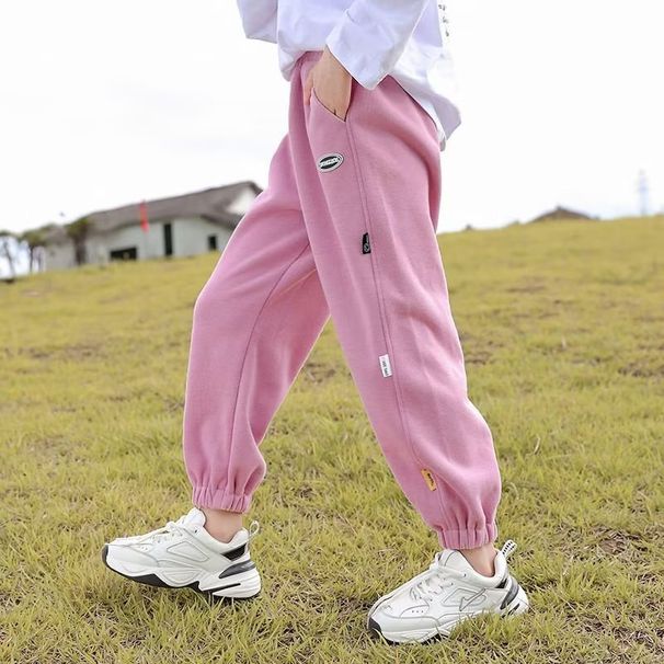 Mor og barn Barneklær jentebukser vår og høst nye høstklær store barnebukser høst jentesport fritidsbukser_voghion.com