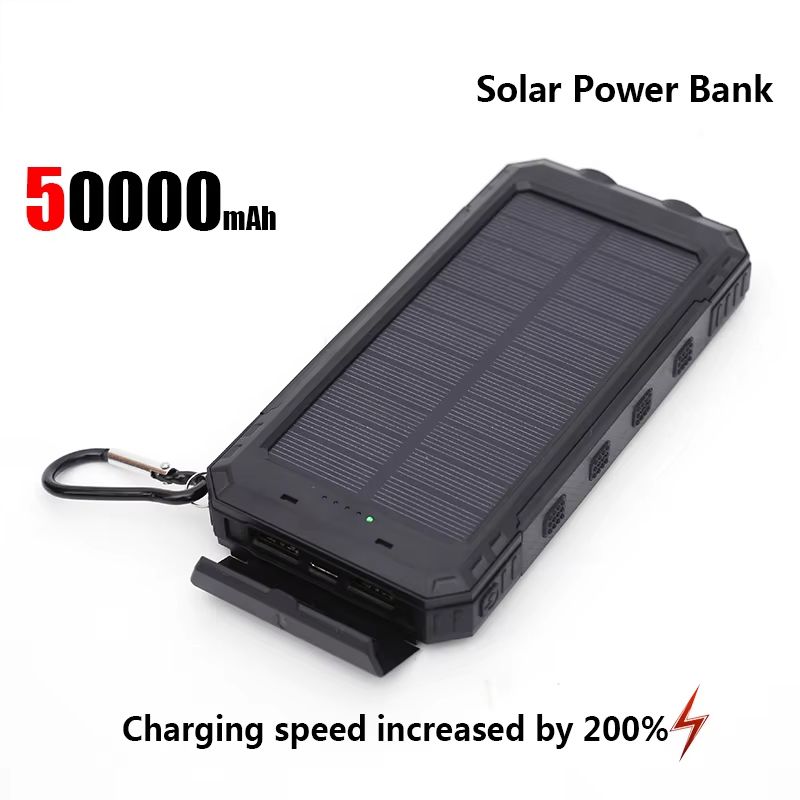 200000mAH Solar Power Bank Portable High Capacity Charger Compatible With IOS Android USB-A And USB-C Fast Charging 2025_voghion.com