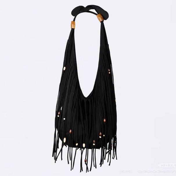 A Bohemian-style Fringed Tote Bag By A Niche Korean Designer, Specially Designed For Women, Is A New Fall/winter 2025 Single-shoulder Crossbody Bag._voghion.com