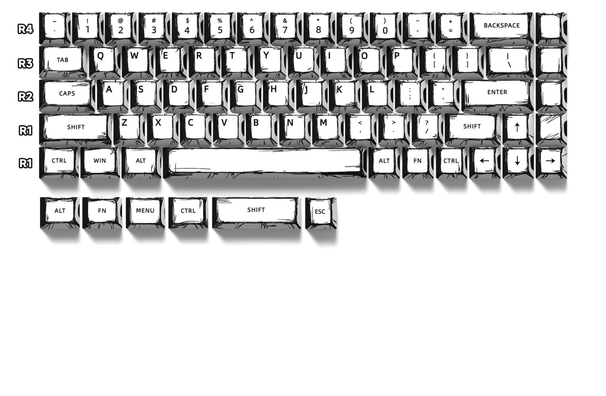 Comic Style Mixed Light Keycaps PBT Dye-Sublimation Full Set Original Height Compatible With Mechanical Keyboard_voghion.com