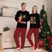 Christmas Fawn Snowflake plaid family Christmas print home suit set_voghion.com
