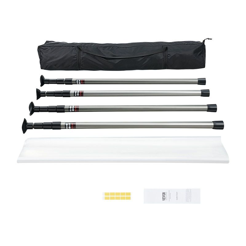 VEVOR Dust Barrier Poles 12 Ft With 4 Telescoping Poles Dust Barrier System_voghion.com