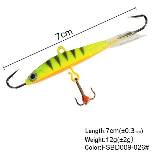 Przynęta FTK Hook Balance Ice Bionic Lure Bait 12g/7cm Three Hooks Winter Fishing_voghion.com