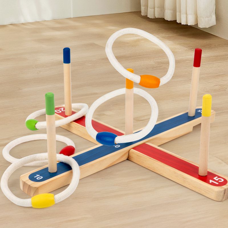 Jeu de lancer d'anneaux d'extérieur pour enfants, exercice de coordination œil-main, interaction parent-enfant, puzzle, jouet en bois_voghion.com