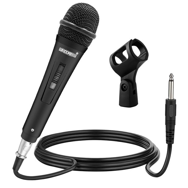 5 CORE Microphone Dynamic Vocal Handheld Mic Cardioid Unidirectional Microfono w On Off Switch + XLR Audio Cable for Singing Karaoke Public Speaking &_voghion.com