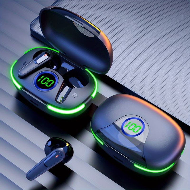 LED Display Touch Control Wireless Earbuds - TWS In-Ear Sports Gaming Headset with Immersive Sound for IOS/Android_voghion.com