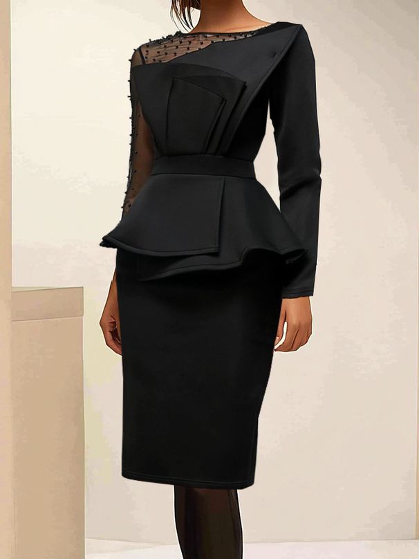 Damenbekleidung Mesh Perlen Abendkleid Kleid Neu_voghion.com