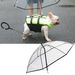 Guangying Pet Rain Tool Durable Steerable Stick Strong Wind Resistance Adjustable Length Outing Accessory TPU Rain Gear With Dog Leash Rope For Puppy_voghion.com