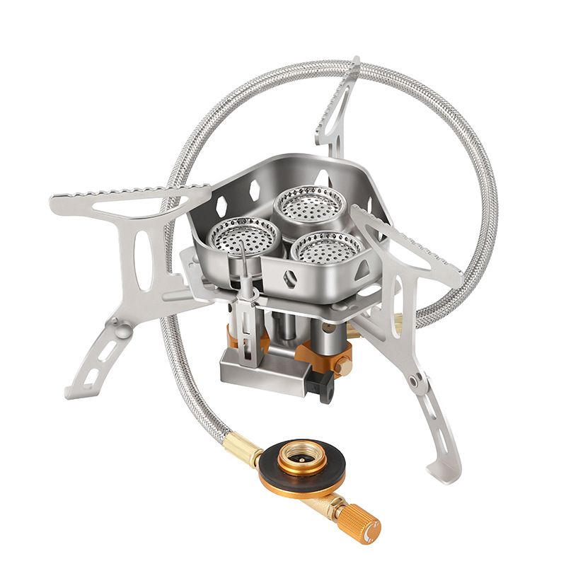 Outdoor Portable Picnic Stove, Cookware, Windproof Head, Camping Butane Gas Stove_voghion.com