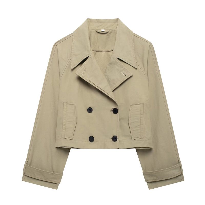 Damenbekleidung 2024 Herbst/Winter neue Street Fashion Trenchcoat Stil Kurzjacke_voghion.com