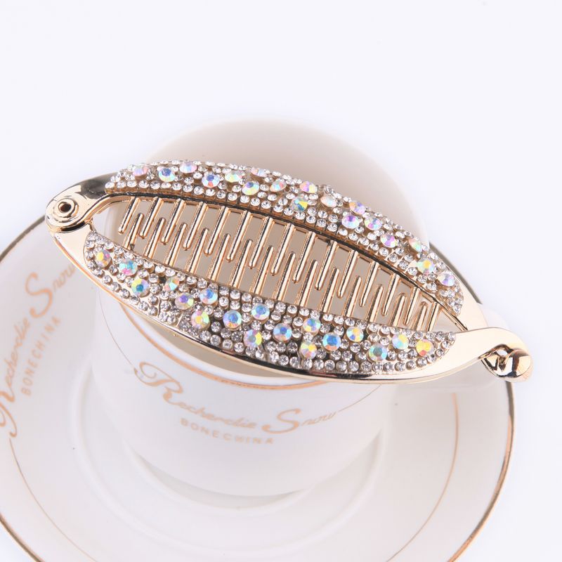 Unisex Popular size diamond plating fish clip banana clip medium size fish clip hairpin_voghion.com