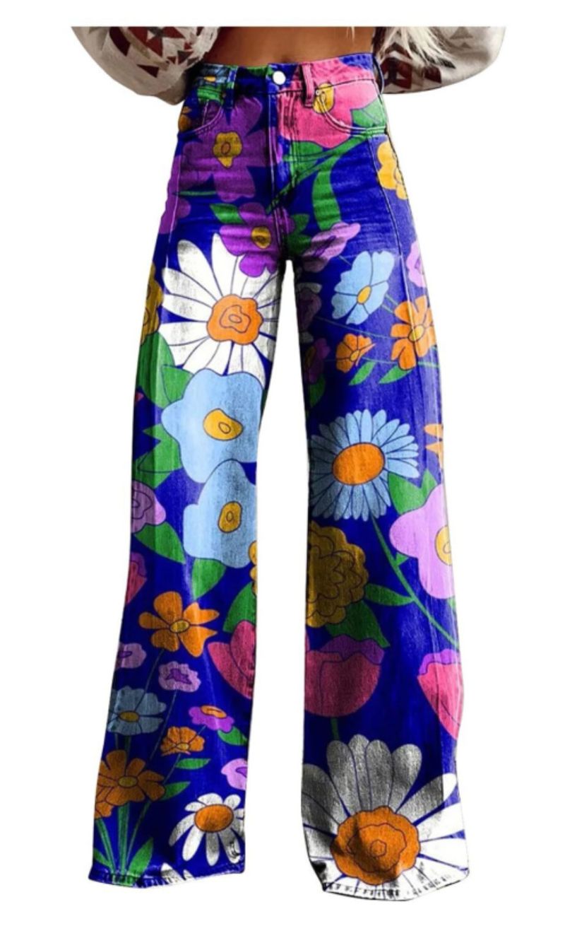 Foreign Trade European and American Foreign Trade Large Size Women's Casual Pants Anti denim Bell bottom Pants Women's Thin_voghion.com
