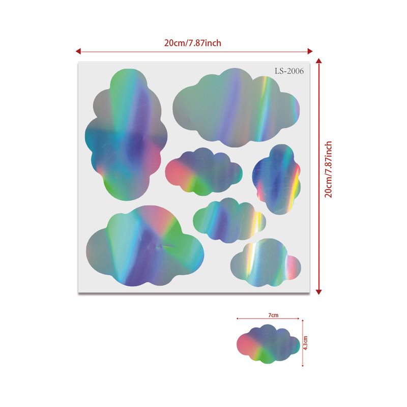 Laser wall with 7 clouds that can be freely combined. 006 Rainbow laser cloud sticker_voghion.com