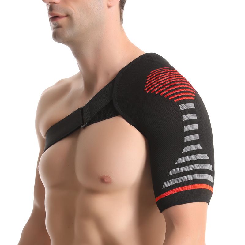 Sport Single Fitness, Verstuiking, Verrekking, Vaste compressiegewrichtsbescherming, Verstelbare elastische schouderband_voghion.com
