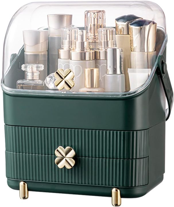 Organizzatore per la cura della pelle a 3 strati - 2 cassetti portatile_voghion.com