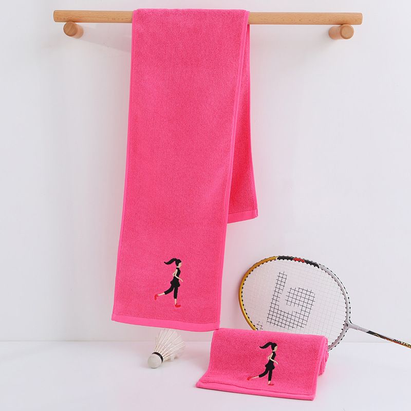 Embroidered Sports Towel – 100% Cotton, Ultra-Absorbent (0-5s), 21x110cm, Gym & Yoga Towel For Running, Fitness (Branding)​_voghion.com
