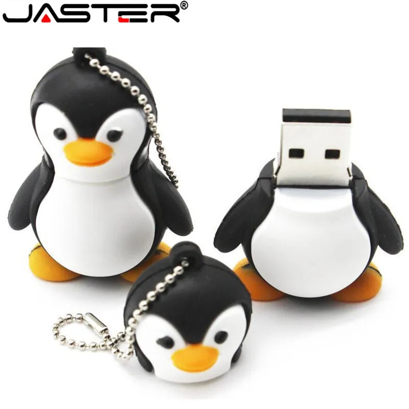 JASTER Äkta tecknad pingvin Flash Drive U Disk USB Creativo Pendrive 4gb 8gb 16gb 32gb 64gb Memory Stick Real_voghion.com