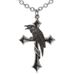Collana con ciondolo versatile da uomo alla moda, accessorio in stile gotico punk dark, croce nera e corvo._voghion.com