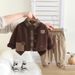 Boys 2024 New Long Sleeved Teddy Bear Sweater Autumn Trendy Brand Loose Casual Children's Knitted Jacket Three Piece Set_voghion.com