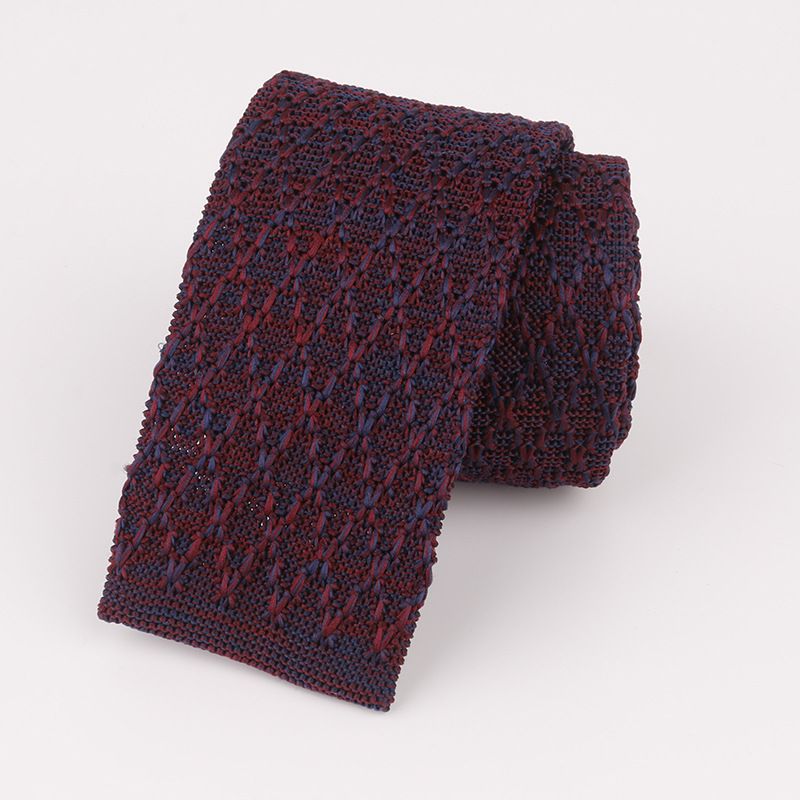 Cravatta in lana lavorata a maglia in stile coreano, con testa piatta, da 5 cm, per uomo, casual, versione stretta, lavabile, disponibile in magazzino_voghion.com