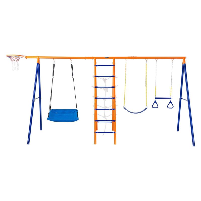VEVOR Swing Sets For Backyard 6 In 1 Swing Set 440lbs Capacity Metal Swingset_voghion.com