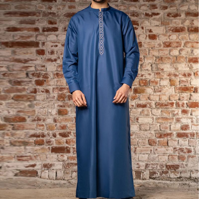 Nouvelle robe musulmane à manches longues brodée de style ethnique arabe -6_voghion.com