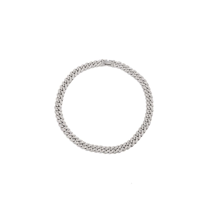 Herrenschmuck Nischendesign Trend Hip Hop Titanstahl Halskette Ins Fashion Zweireihige Volldiamant Punk Kubanische Halskette Für Männer Und Frauen_voghion.com