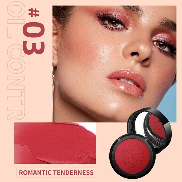 Air Cushion Blush Powder Rouge Powder Nawilżający Mushroom Head Powder Puff Powder Blusher Cream_voghion.com