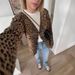 New Versatile American Style Leopard Print V-Neck Knitted Cardigan Hot Girl Sweater Coat Soft Fuzzy 4146_voghion.com