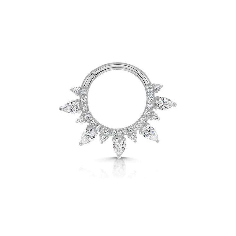 Unisex pear shaped stone screw buckle piercing earrings and nose rings, popular earrings_voghion.com
