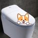 Cute corgi toilet DIY N1039DIY frosted PVC cartoon pet dog sticker_voghion.com
