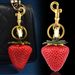 Nouveau pendentif réaliste en forme de grosse fraise bicolore 3D, très populaire, ornement personnalisé pour sac et porte-clés_voghion.com